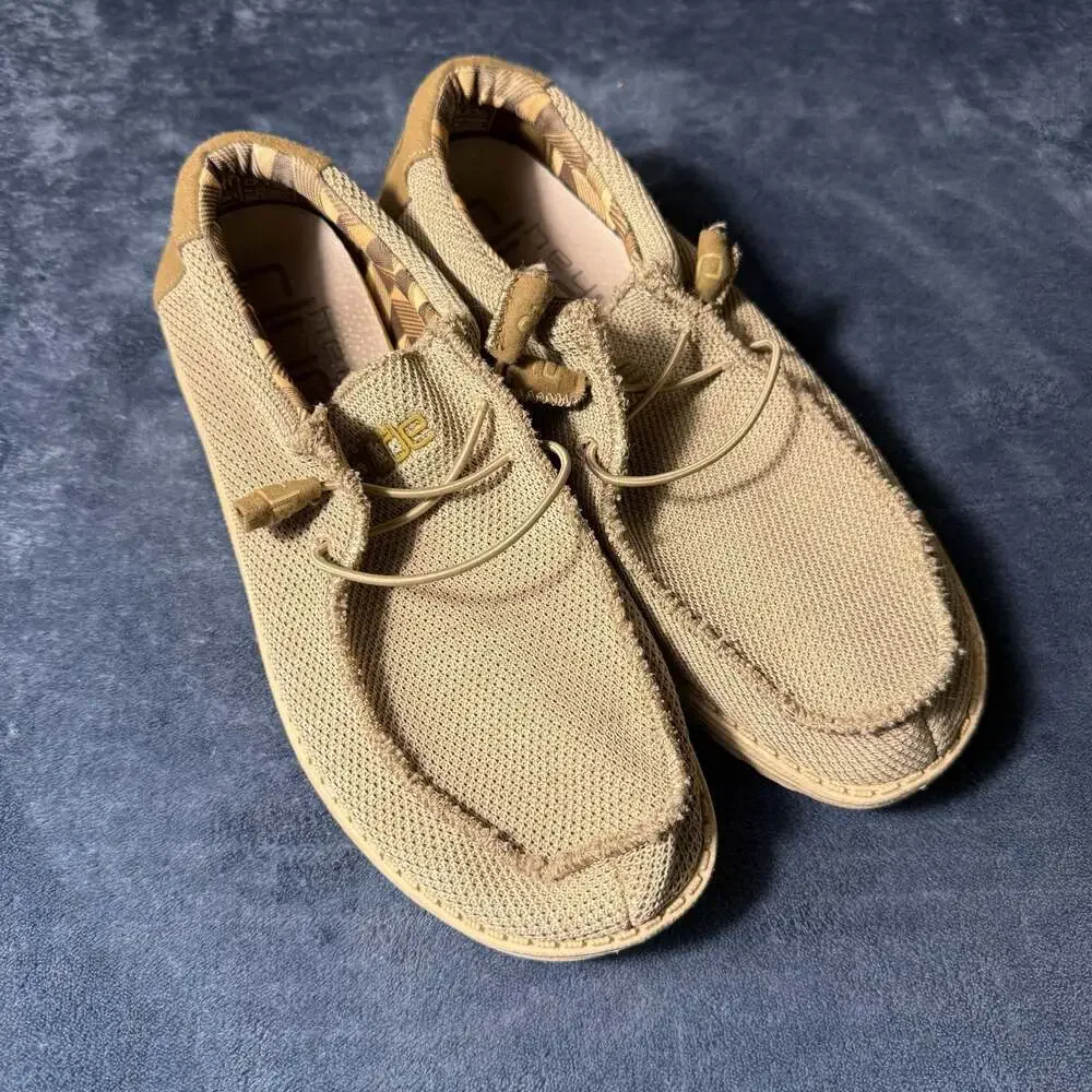 Hey Dude Men's Wally Sox Beige Slip-On Sneakers